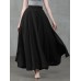 Women Solid Color Back Zip Pleated Casual Swing Skirts With Pocket Women Solid Color Back Zip Pleated Casual Swing Skirts With Pocket