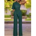 High Waist Solid Pocket Asymmetrical One Shoulder Jumpsuit High Waist Solid Pocket Asymmetrical One Shoulder Jumpsuit