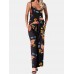 Flower Print Drawstring Pocket Strap Jumpsuit For Women Flower Print Drawstring Pocket Strap Jumpsuit For Women