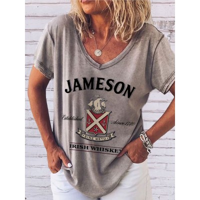 Leisure floral print V-neck short sleeved HF3104-04-01 Leisure floral print V-neck short sleeved HF3104-04-01