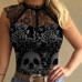 Lace collar skull vest HF2117-03-01 Lace collar skull vest HF2117-03-01