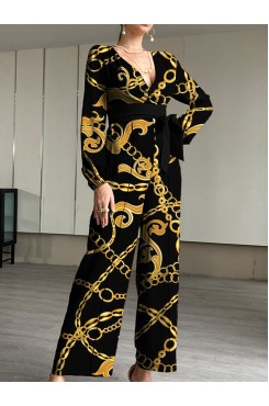 New fashion printed suspender one-piece suit HF2204-03-02