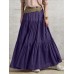 Solid Color Big Swing Elastic Waist Pleated Casual Long Skirt For Women Solid Color Big Swing Elastic Waist Pleated Casual Long Skirt For Women