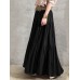 Solid Color Big Swing Elastic Waist Pleated Casual Long Skirt For Women Solid Color Big Swing Elastic Waist Pleated Casual Long Skirt For Women