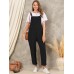 Solid Pocket Sleeveless Button Casual Jumpsuit For Women Solid Pocket Sleeveless Button Casual Jumpsuit For Women