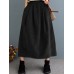 Women Corduroy Solid Elastic Waist Leisure Skirt With Side Pockets Women Corduroy Solid Elastic Waist Leisure Skirt With Side Pockets