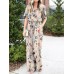 Floral Print Button Pocket Short Sleeve Wide Leg Jumpsuit Floral Print Button Pocket Short Sleeve Wide Leg Jumpsuit