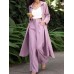 Solid Pocket Button Lapel Long Sleeve Two Pieces Set Women Solid Pocket Button Lapel Long Sleeve Two Pieces Set Women