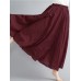 Women Big Swing Solid Color Elastic Waist Loose Casual Long Skirt Women Big Swing Solid Color Elastic Waist Loose Casual Long Skirt
