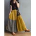 Women Plaid Patchwork Elastic Waist Swing Skirt With Pocket Women Plaid Patchwork Elastic Waist Swing Skirt With Pocket