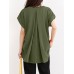 Solid Ruched Short Sleeve V Neck Casual Blouse Solid Ruched Short Sleeve V Neck Casual Blouse