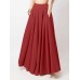 Women Solid Color A Line Elastic Waist Casual Swing Skirts With Pocket Women Solid Color A Line Elastic Waist Casual Swing Skirts With Pocket