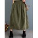 Women Corduroy Solid Elastic Waist Leisure Skirt With Side Pockets Women Corduroy Solid Elastic Waist Leisure Skirt With Side Pockets