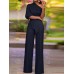 High Waist Solid Pocket Asymmetrical One Shoulder Jumpsuit High Waist Solid Pocket Asymmetrical One Shoulder Jumpsuit