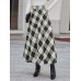 Women Plaid A Line Vintage High Waist Skirts With Pocket Women Plaid A Line Vintage High Waist Skirts With Pocket