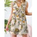 Sleeveless Button Print Flower Pocket Regular Fit Jumpsuit Sleeveless Button Print Flower Pocket Regular Fit Jumpsuit