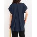 Solid Ruched Short Sleeve V Neck Casual Blouse Solid Ruched Short Sleeve V Neck Casual Blouse