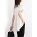 Solid Ruched Short Sleeve V Neck Casual Blouse Solid Ruched Short Sleeve V Neck Casual Blouse
