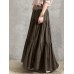 Solid Color Big Swing Elastic Waist Pleated Casual Long Skirt For Women Solid Color Big Swing Elastic Waist Pleated Casual Long Skirt For Women