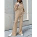 Women Turtleneck Solid Color Ankle Length Zipper Elastic Waist Two Piece Sets Women Turtleneck Solid Color Ankle Length Zipper Elastic Waist Two Piece Sets