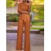 High Waist Solid Pocket Asymmetrical One Shoulder Jumpsuit High Waist Solid Pocket Asymmetrical One Shoulder Jumpsuit