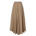 Casual Solid Color High Waist Pleated Irregular Hem Holiday Swing Maxi Skirts